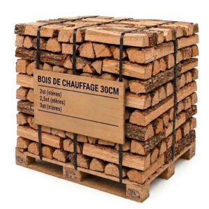 Bois de chauffage sur palette 30 cm