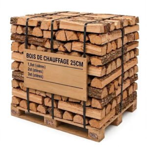 Bois de chauffage sur palette 25 cm